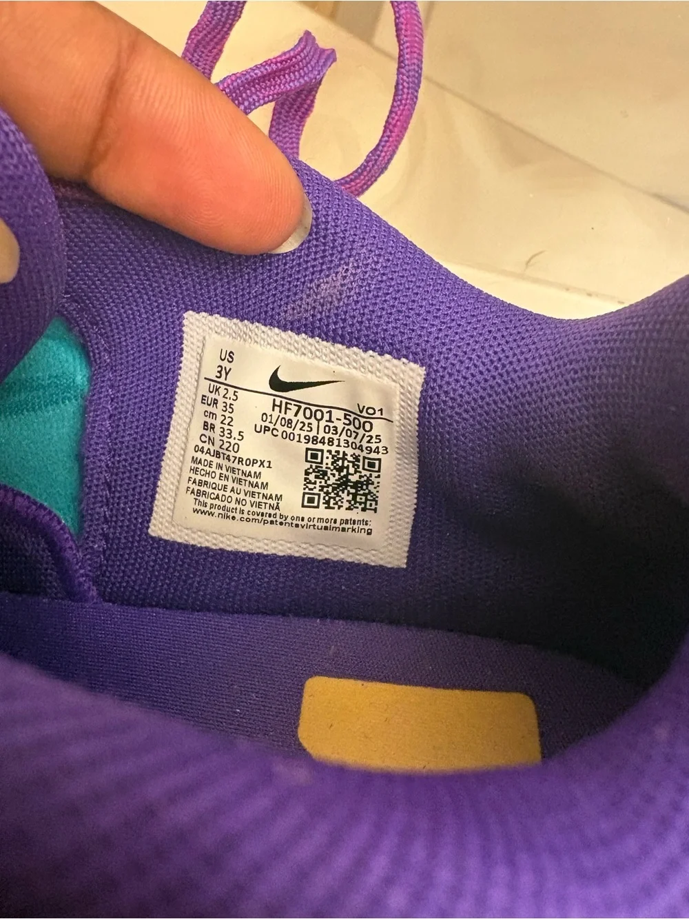 Nike Kobe HF7001-500 Basketball Shoes Unisex Kids 3Y Purple Pink Gold Low Top